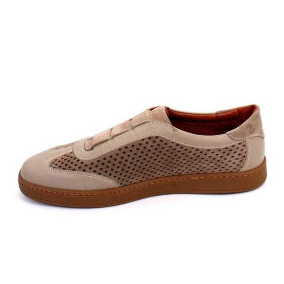 Roberto Serpentini 57130a Brown Leather Streetch Sneakers Shoes